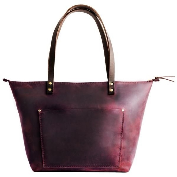 Portland Leather Handbags - 🦄 Portland Leather Goods Classic Zipper Tote Bag in Merlot Size Oversized/XL